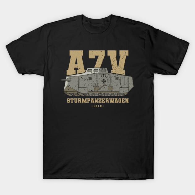 A7V Heavy Tank - WW1 T-Shirt by Distant War